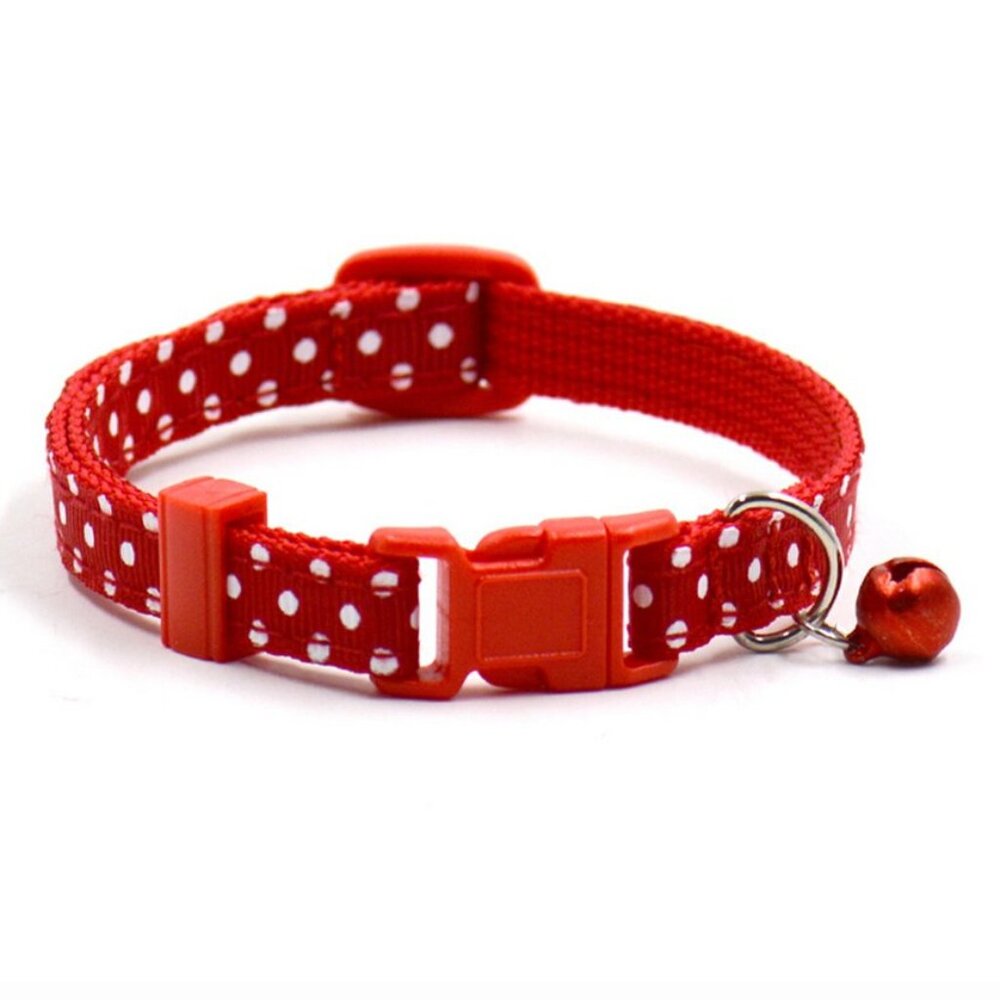 NEW Lot of 2x Polka-Dot Adjustable Pet Collars w/ Bell - Multiple Colors Avail! - Picture 4 of 10